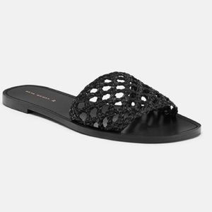 Zara Black Braided Slides